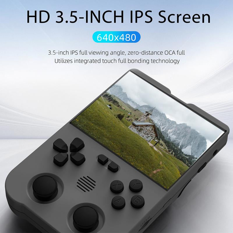 AMPOWN XU10 3.5 Inch Handheld Game Console for Summer, Retro 64G High-End Gaming Console, Dual Card Slot Support TF Card Expansion to 512GB, Support C2C Charger Protection White-64G