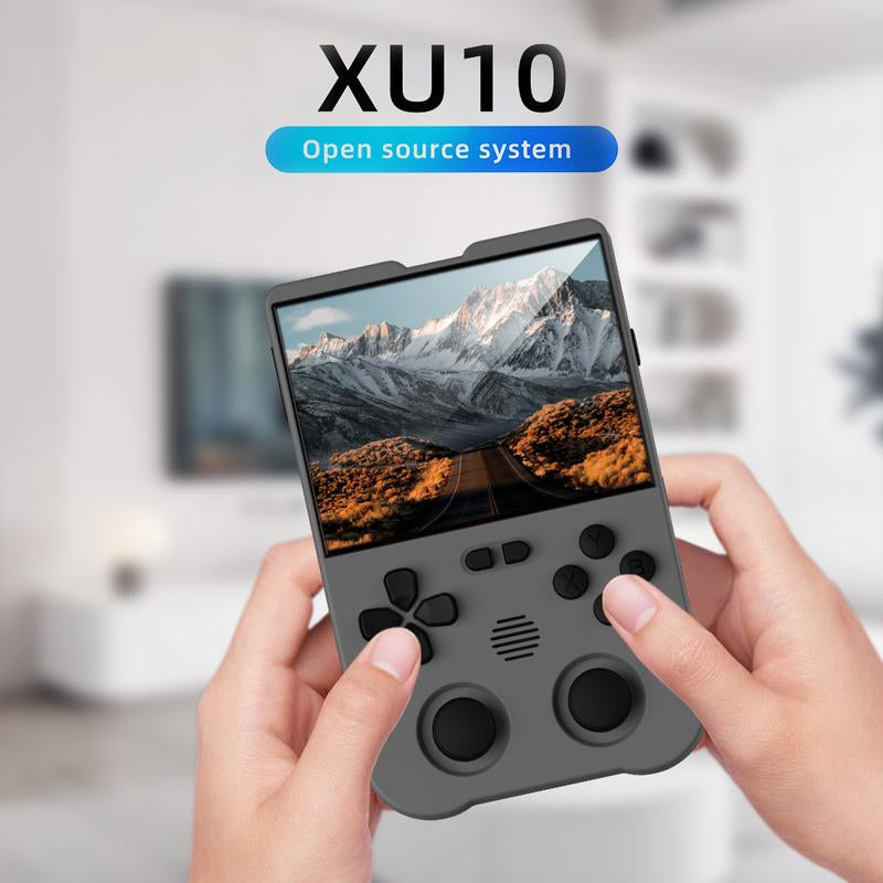 AMPOWN XU10 3.5 Inch Handheld Game Console for Summer, Retro 64G High-End Gaming Console, Dual Card Slot Support TF Card Expansion to 512GB, Support C2C Charger Protection White-64G